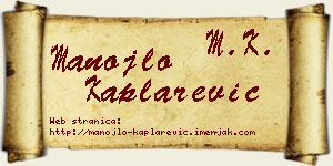 Manojlo Kaplarević vizit kartica